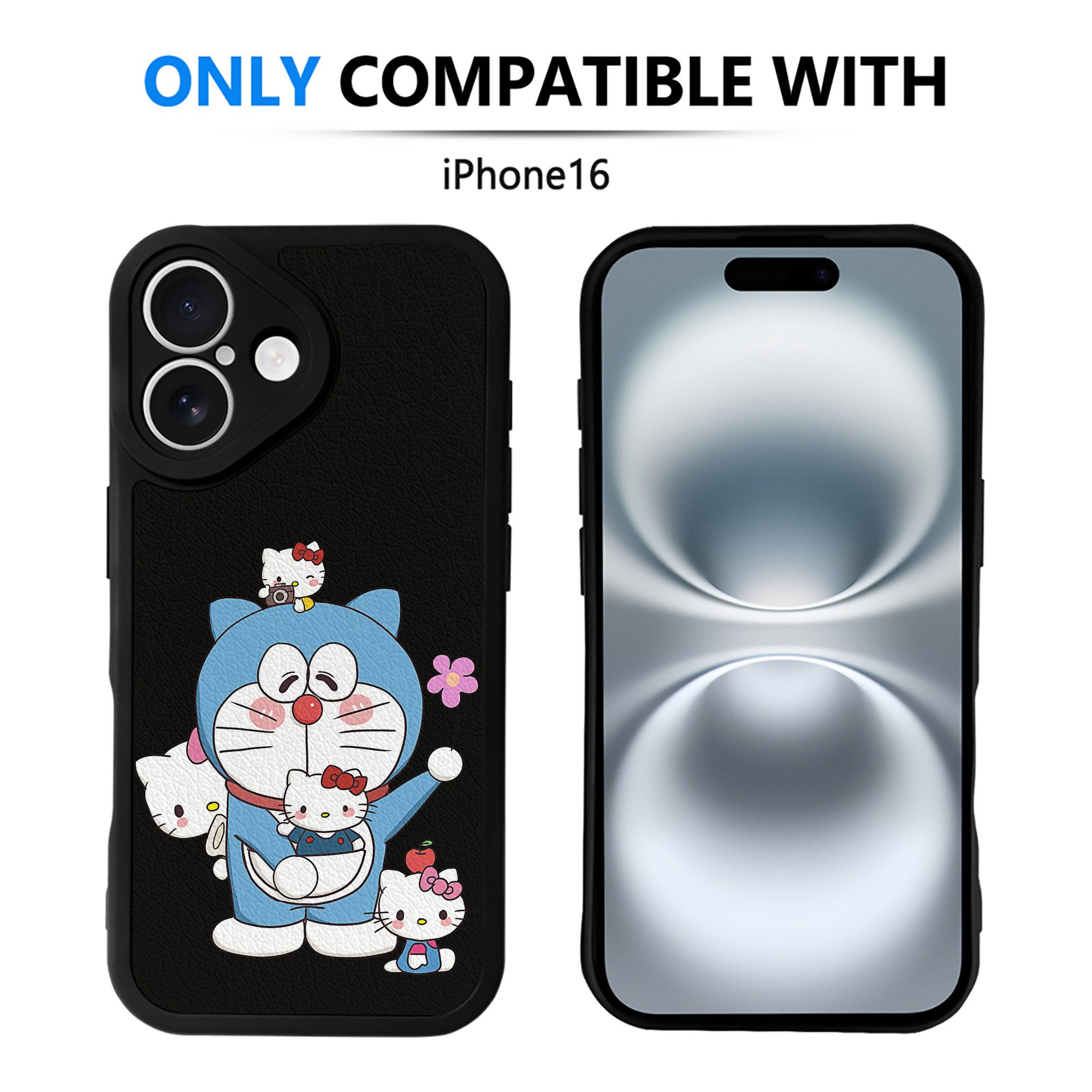 （画像用） ドラえもん Doraemon 【iPhone 16シリーズ対応】シリコンスマホケース（レザー調） 材質：シリコン
